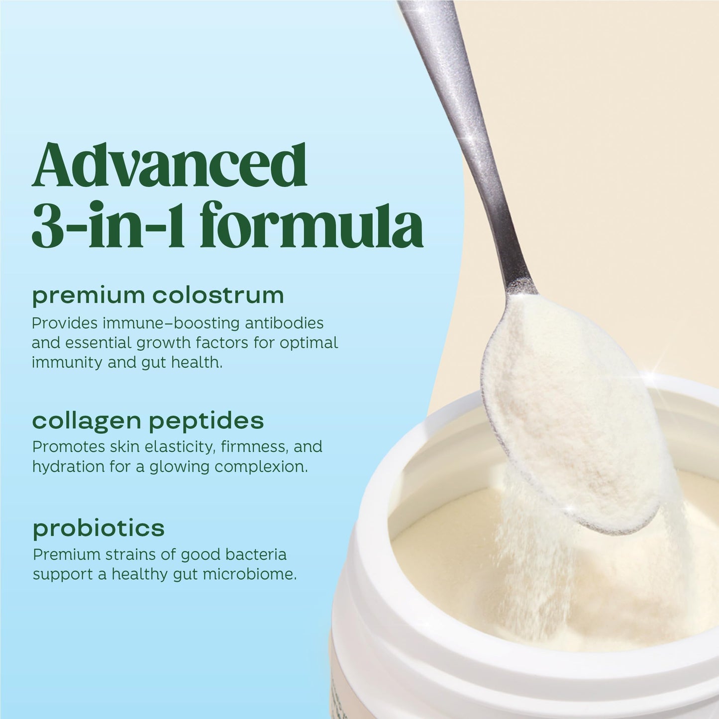 Bloom Nutrition Bovine Colostrum Powder with Vitamin B12 | Gut Health, Immunity & Beauty – Unflavored, 25 Servings