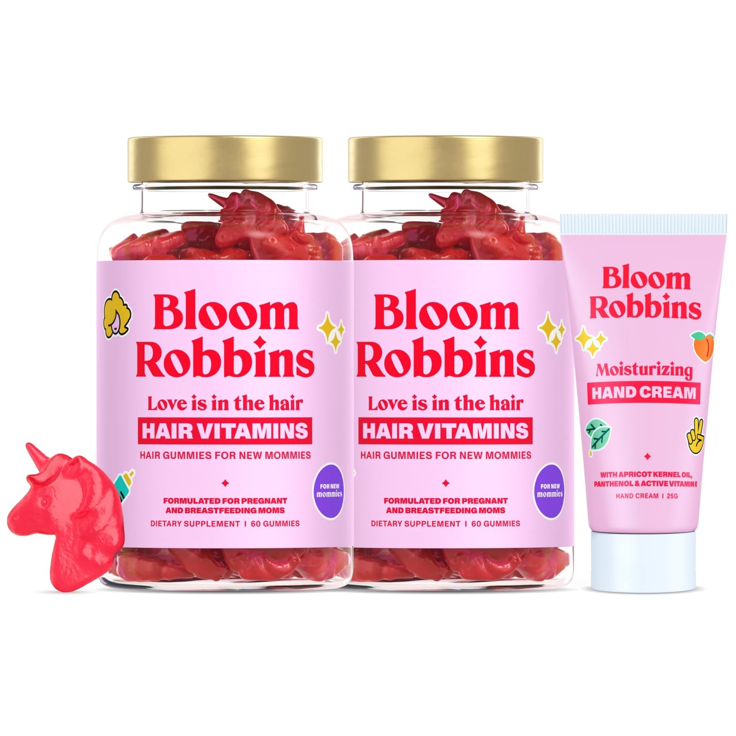 Bloom Robbins Hair Gummy Prenatal Vitamins for Women – 60 Gummies with Folic Acid & Vitamin B6 (2-Pack)