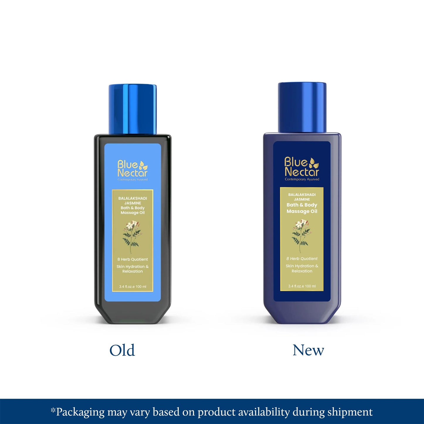 Blue Nectar Jasmine Massage Oil – 3.4 oz, 8 Herbs, 100% Natural