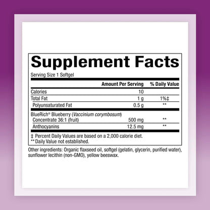 BlueRich by Natural Factors – Super Strength Blueberry Concentrate (90 Softgels)