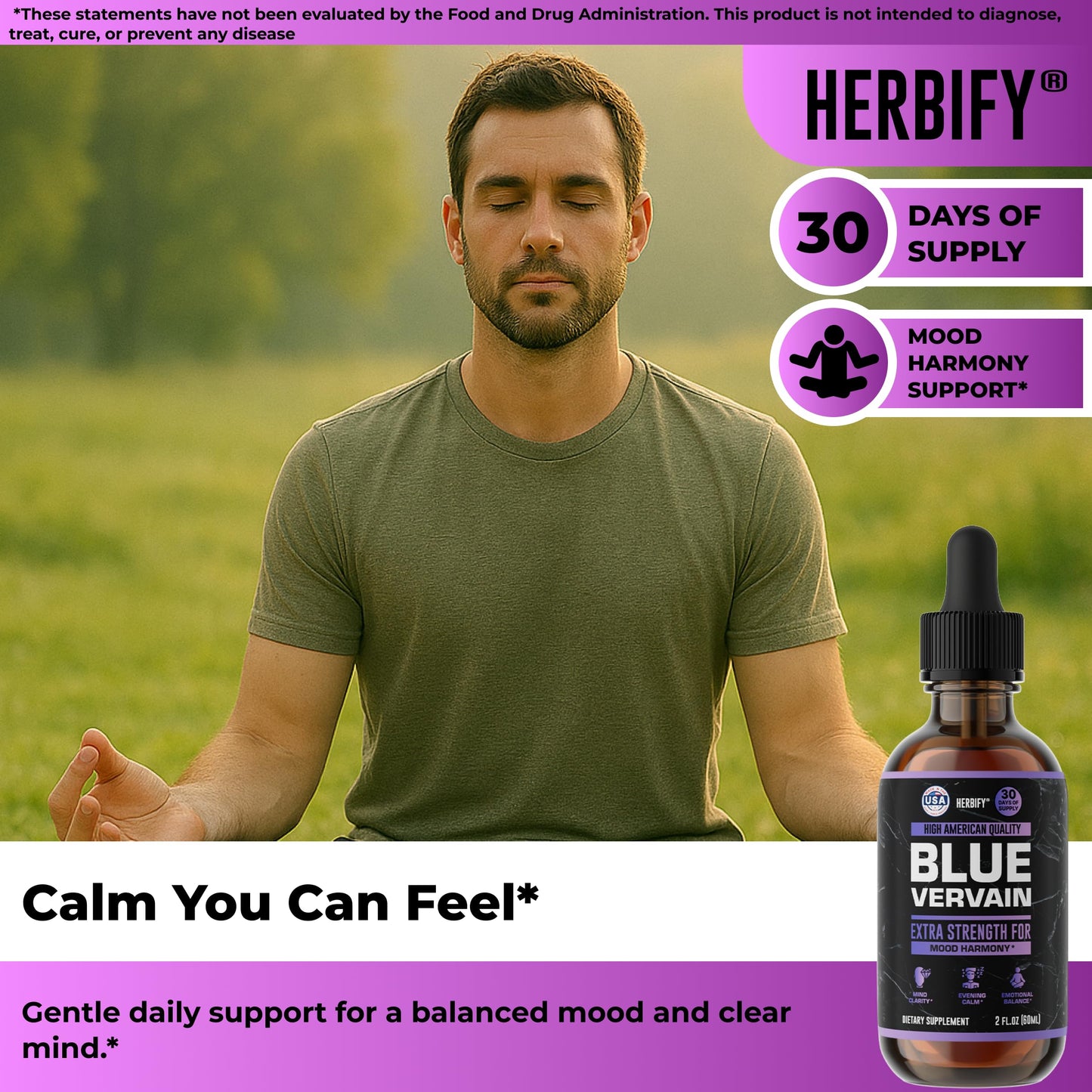 Blue Vervain Drops – Verbena Tincture for Mood & Balance (2 oz) – Made in USA