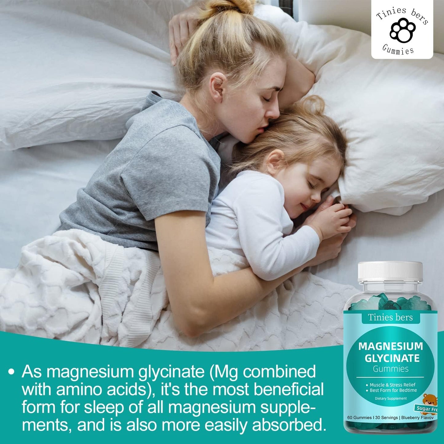 Magnesium Glycinate Gummies 500mg – Sugar Free, Vegan, 120-Count