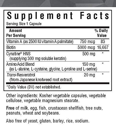 Bluebonnet Beautiful Ally Keratin Care Capsules - Hair Strength & Revitalization, 30 Veg Capsules