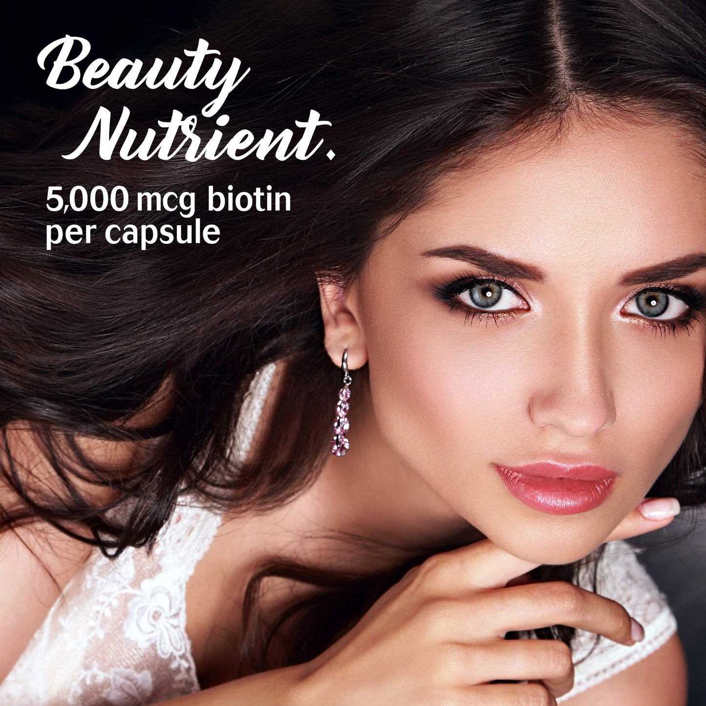 Bluebonnet Biotin 5000 mcg - Hair & Nail Support, 60 Veg Capsules