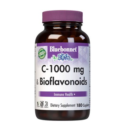 Bluebonnet Nutrition C-1000 mg Plus Bioflavonoids Caplets | Vitamin C 1000 mg with Citrus Bioflavonoids, 180 Caplets