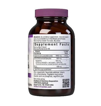 BlueBonnet Vitamin C 1000 mg + Bioflavonoids Caplets, 90 Count | Immune Support