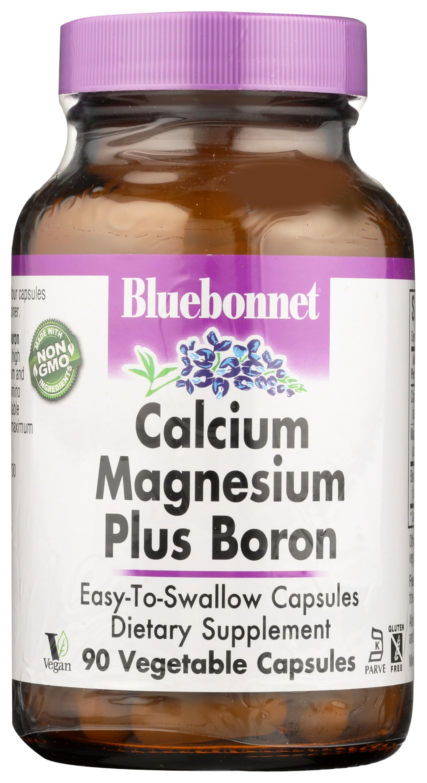 BlueBonnet Calcium Magnesium Plus Boron Vegetarian Capsules - Off White, 90 Count