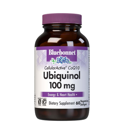 BlueBonnet CellularActive CoQ10 Ubiquinol Vegetarian Softgels 100 mg - Maroon Bottle, 60 Count