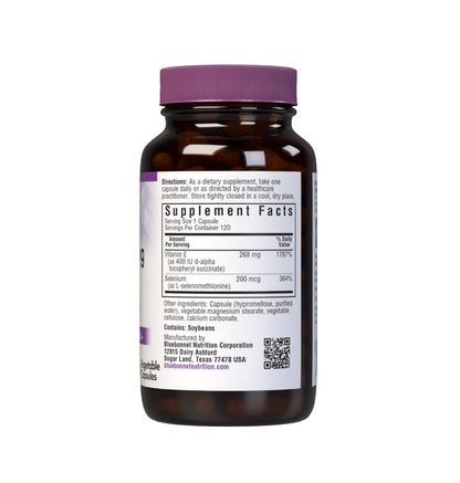 BlueBonnet Dry E-400 IU Plus Selenium Vegetarian Capsules 120 Count – White