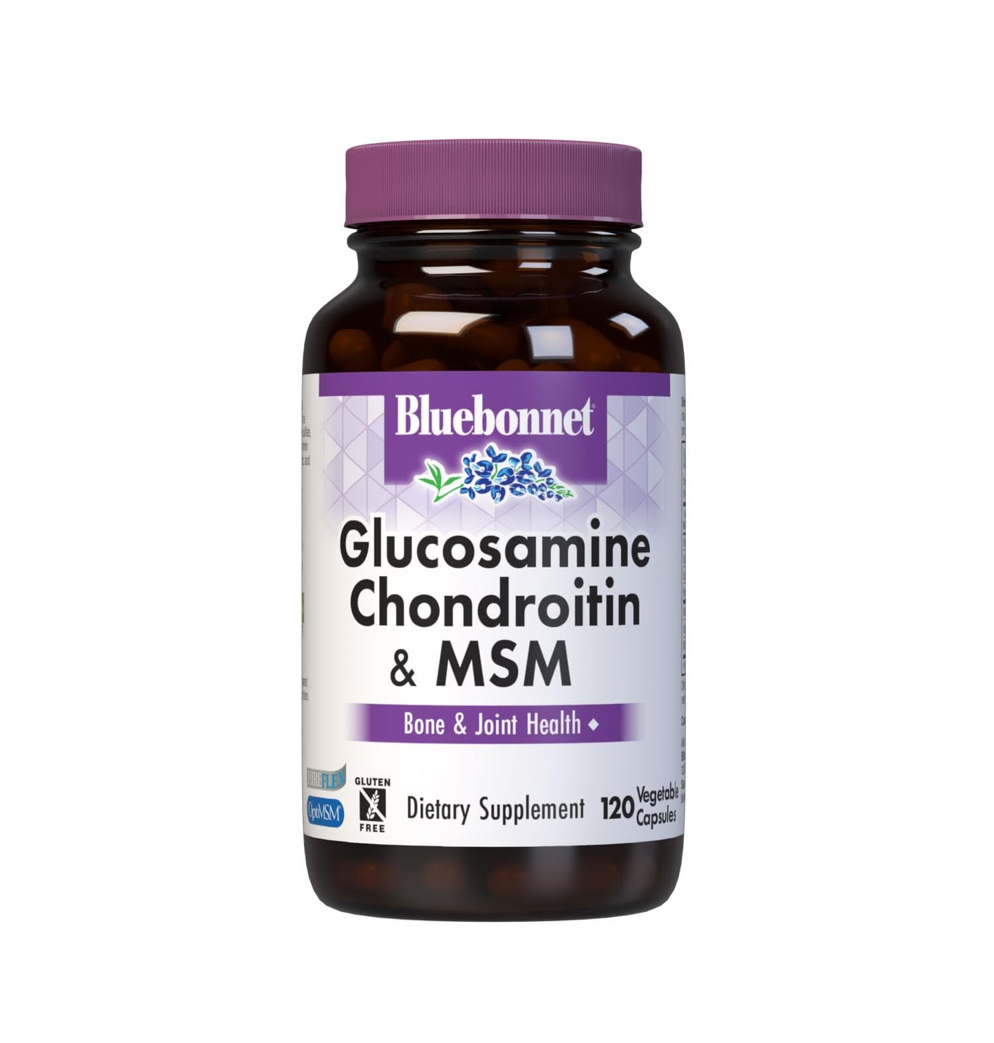 Bluebonnet Glucosamine Chondroitin & MSM with Vitamin C — Bone & Joint Health, 120 Veg Capsules (40 Servings)