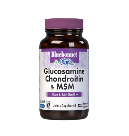 Bluebonnet Glucosamine Chondroitin & MSM with Vitamin C — Bone & Joint Health, 120 Veg Capsules (40 Servings)