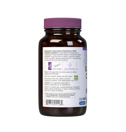 Bluebonnet Glucosamine Chondroitin & MSM with Vitamin C — Bone & Joint Health, 120 Veg Capsules (40 Servings)