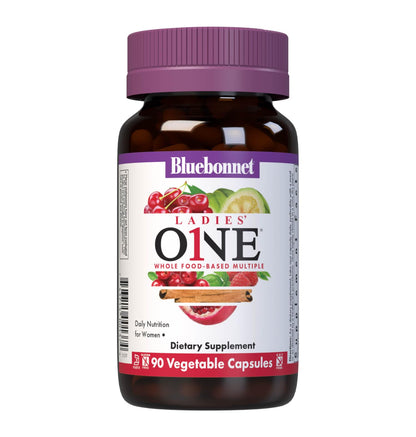 Bluebonnet Ladies One Daily Whole-Food Multivitamin with K2 – 90 Veg Capsules