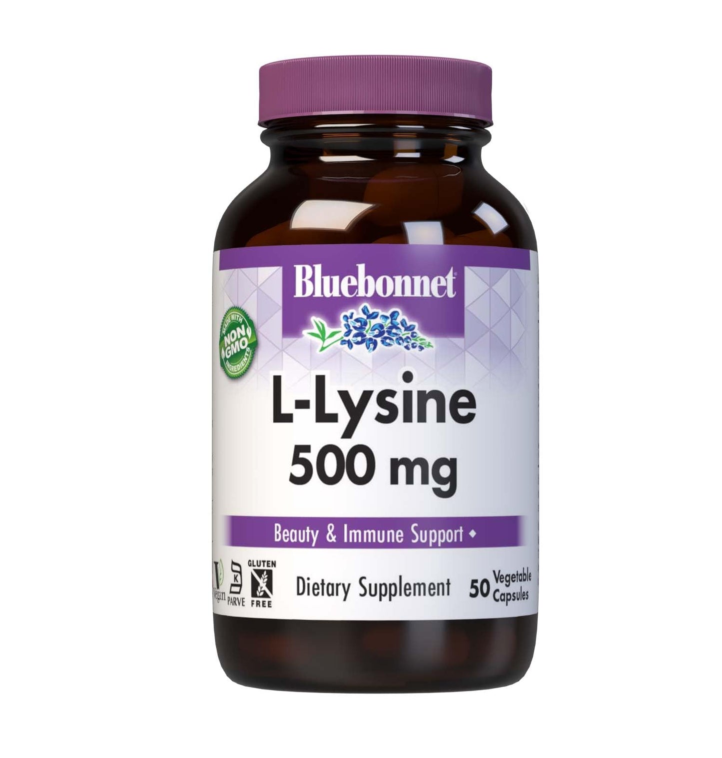 Bluebonnet L-Lysine 500 mg Capsules – 50 Count | Immune Support