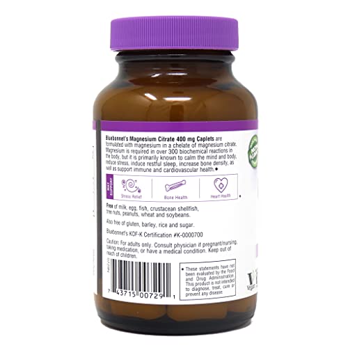Bluebonnet Magnesium Citrate 400 mg – Maximum Absorption | Immune Support & Energy