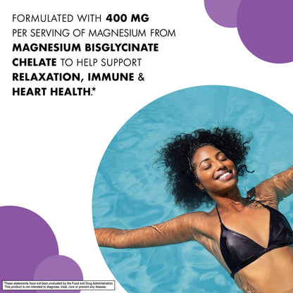 Bluebonnet Magnesium Glycinate 400 mg – 60 Veg Capsules | Non-GMO, Vegan, Kosher, Gluten-Free