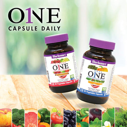 Bluebonnet Nutrition Men’s One Vegetable Capsule – Whole Food Multivitamin (90 Count) | Organic, K2, Non-GMO
