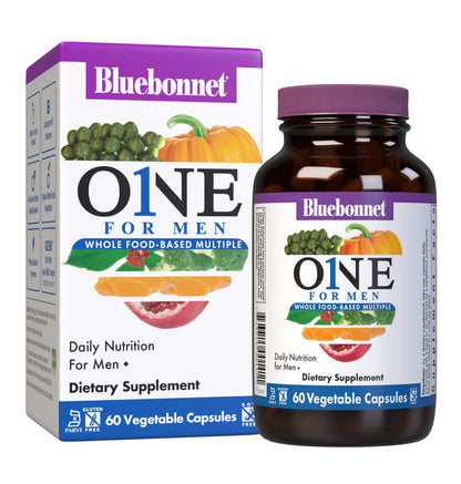 Bluebonnet Nutrition Men’s One Vegetable Capsule – Whole Food Multivitamin (90 Count) | Organic, K2, Non-GMO