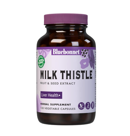 BlueBonnet Milk Thistle Fruit & Seed Extract – 120 Veg Capsules, Liver Health