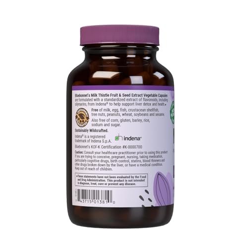 BlueBonnet Milk Thistle Fruit & Seed Extract – 120 Veg Capsules, Liver Health
