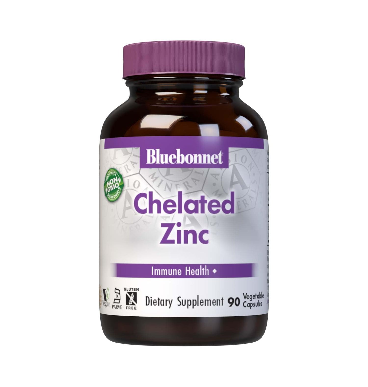 Bluebonnet Albion Chelated Zinc 30 mg – Immune Support & Enzyme Function | 90 Veg Capsules