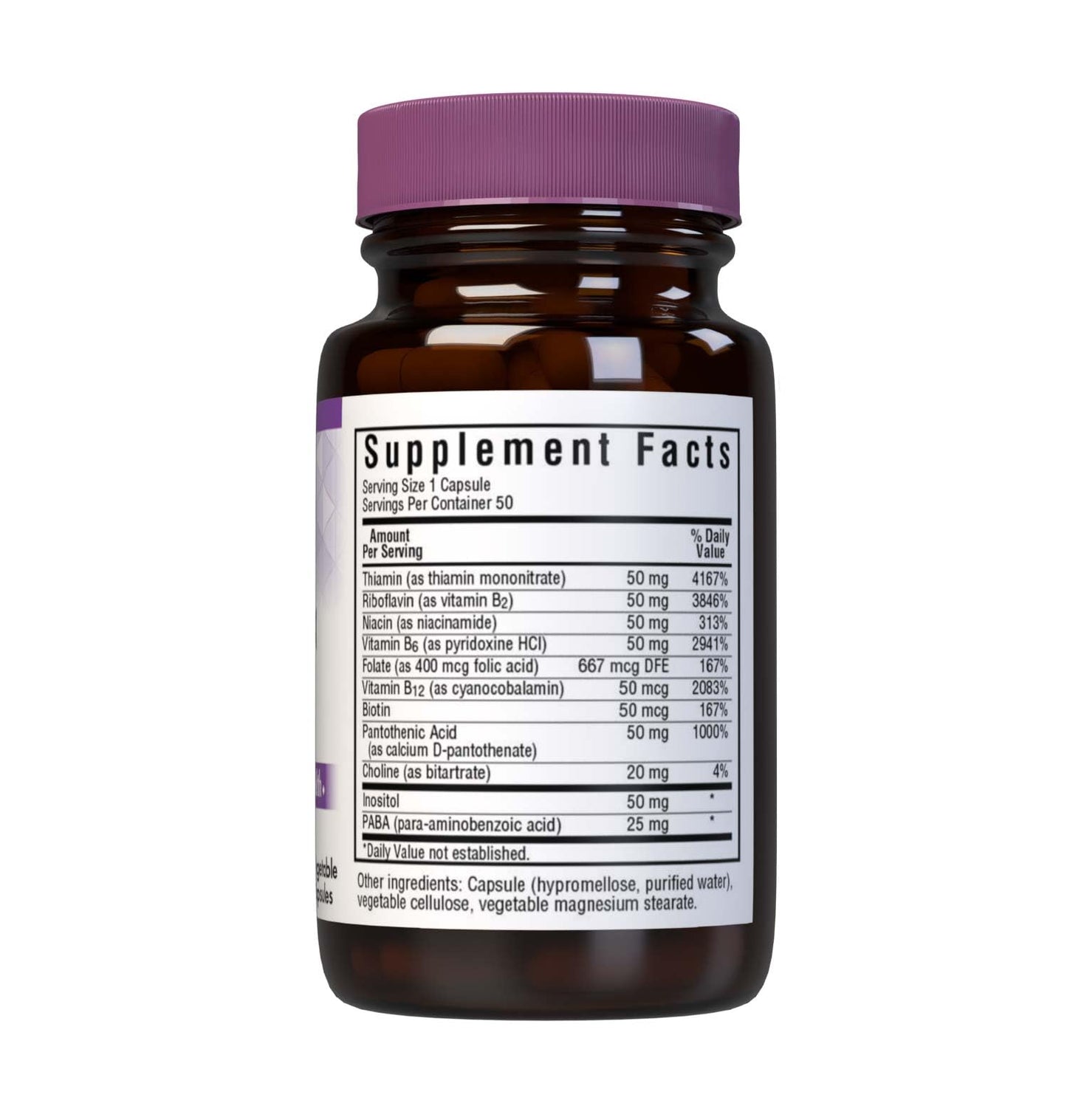 Bluebonnet Nutrition B-Complex 50 Vegetable Capsules – Full Spectrum B Vitamins, Vegan & Gluten Free