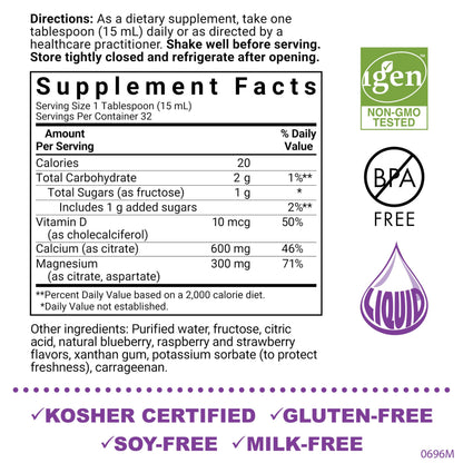 Bluebonnet Nutrition Liquid Calcium Citrate, Magnesium & Vitamin D3 – 16 oz, Bone Health, Gluten Free, Kosher