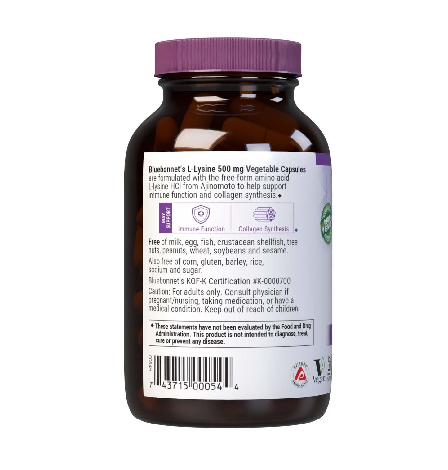 BlueBonnet Nutrition L-Lysine 500mg – Immune Support, 2-Pack, Vegan, Kosher, Soy-Free, Gluten-Free