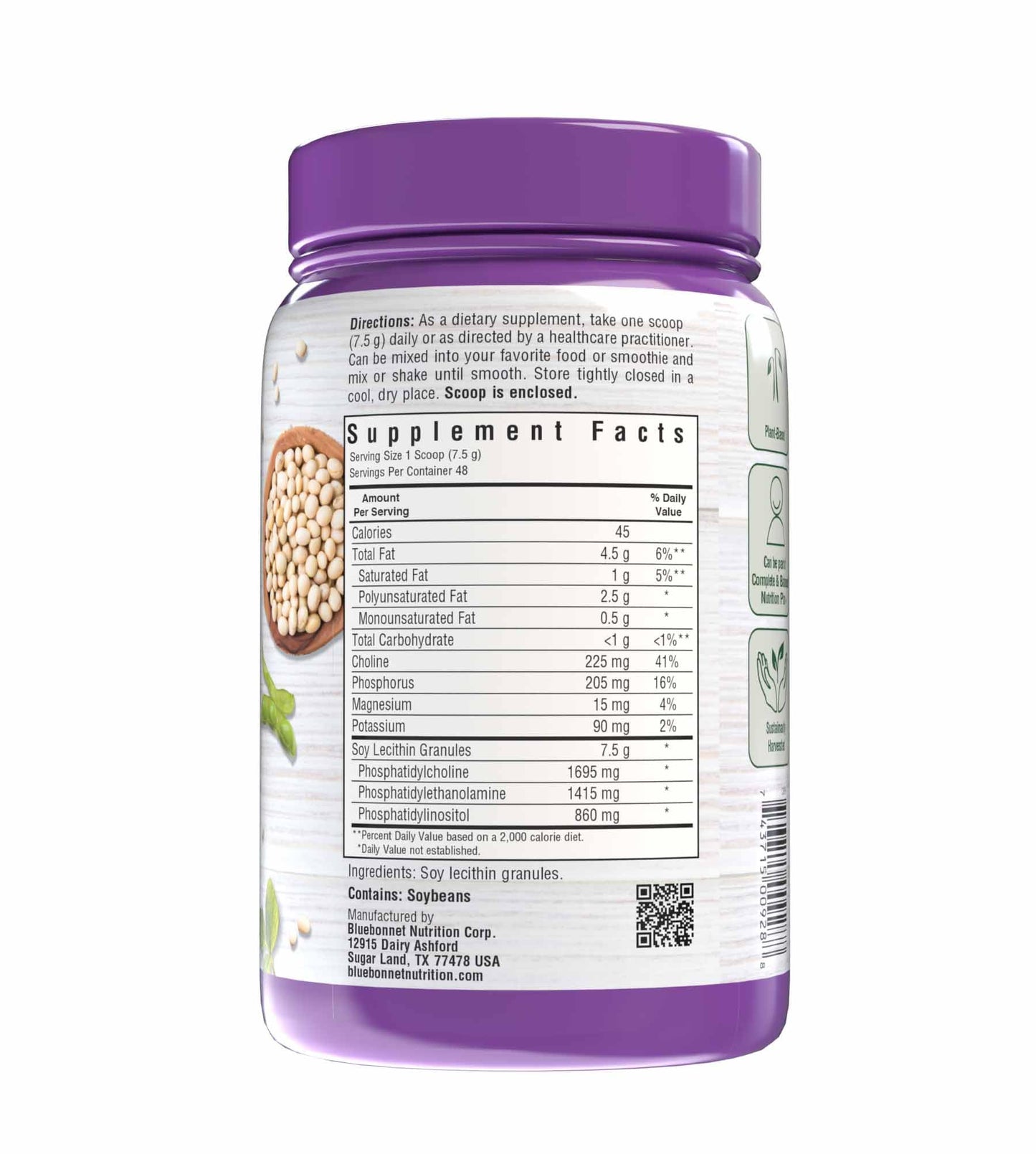 BlueBonnet Super Earth Lecithin Granules – Non-GMO Soy, Gluten-Free, Vegan, Kosher, No Sugar Added, 12.7 oz (Pack of 2)