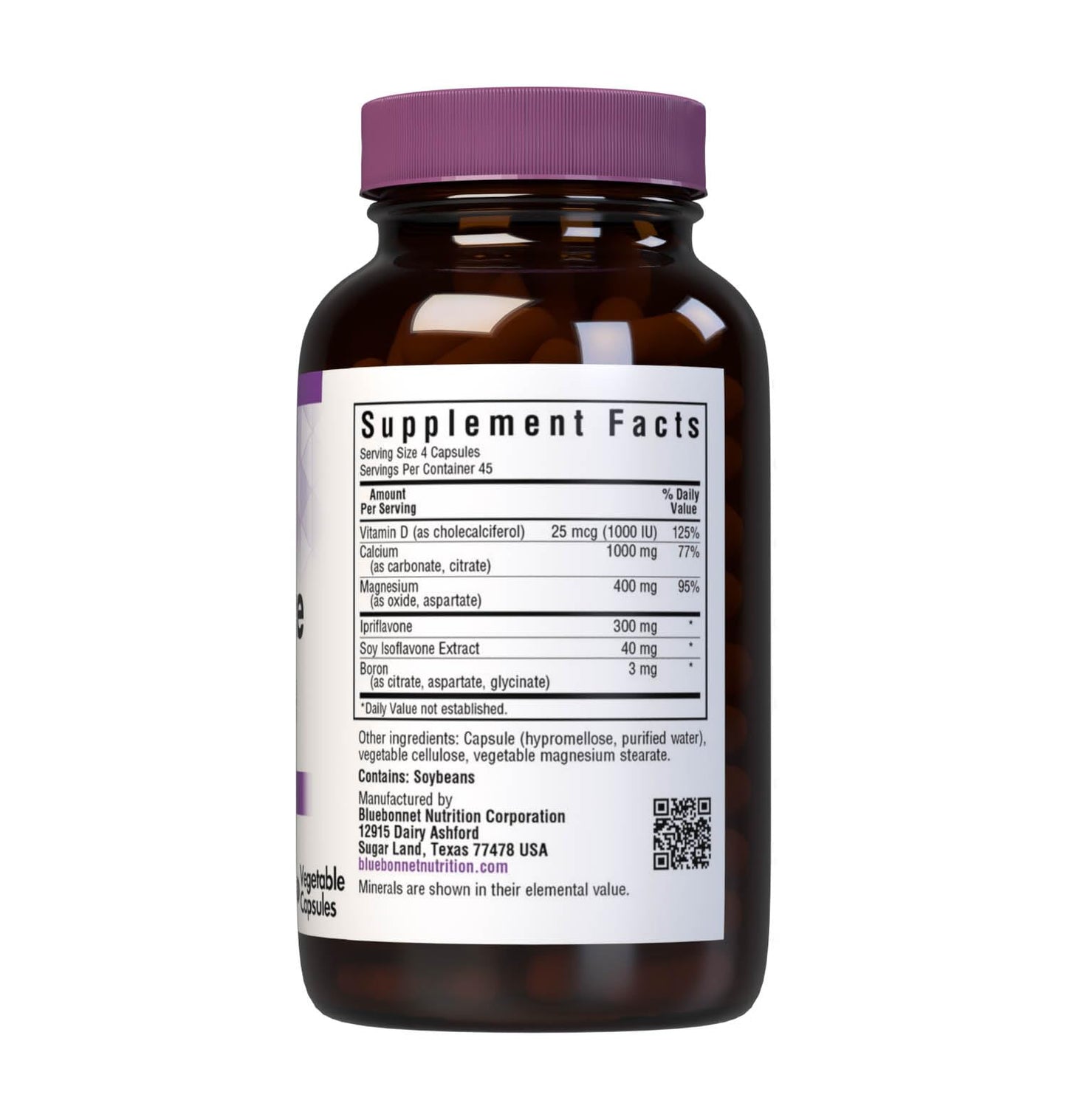 BlueBonnet Osteo-Bone Formula Vegetarian Capsules, 180 Count | Bone Health