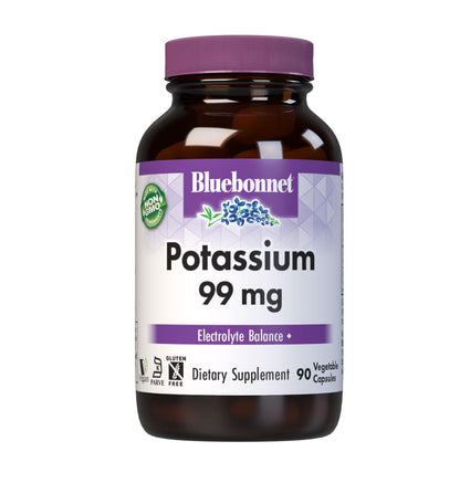 Bluebonnet Potassium Aspartate 99mg - Electrolyte Support, 90 Veggie Caps