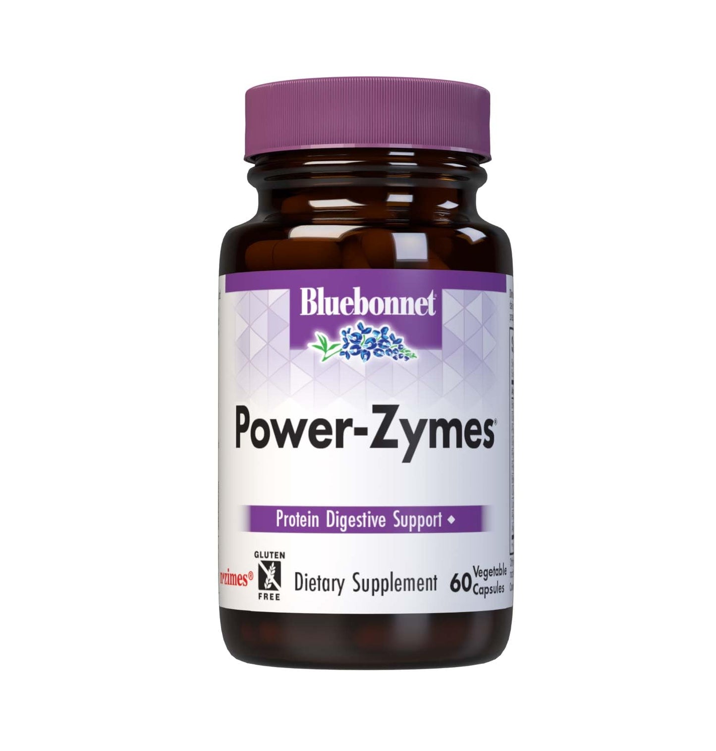 Bluebonnet Nutrition Power-Zymes Protein Digestive Support - Soy-Free, Gluten-Free, Dairy-Free | 60 Vegetable Capsules, 60 Servings