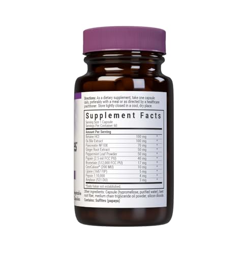 Bluebonnet Nutrition Power-Zymes Protein Digestive Support - Soy-Free, Gluten-Free, Dairy-Free | 60 Vegetable Capsules, 60 Servings