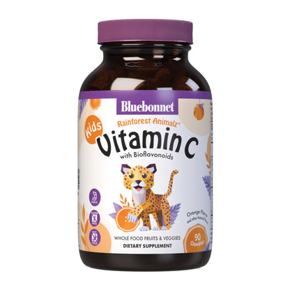 Bluebonnet Rainforest Animalz Vitamin C for Kids – 90 Chewables, 250 mg