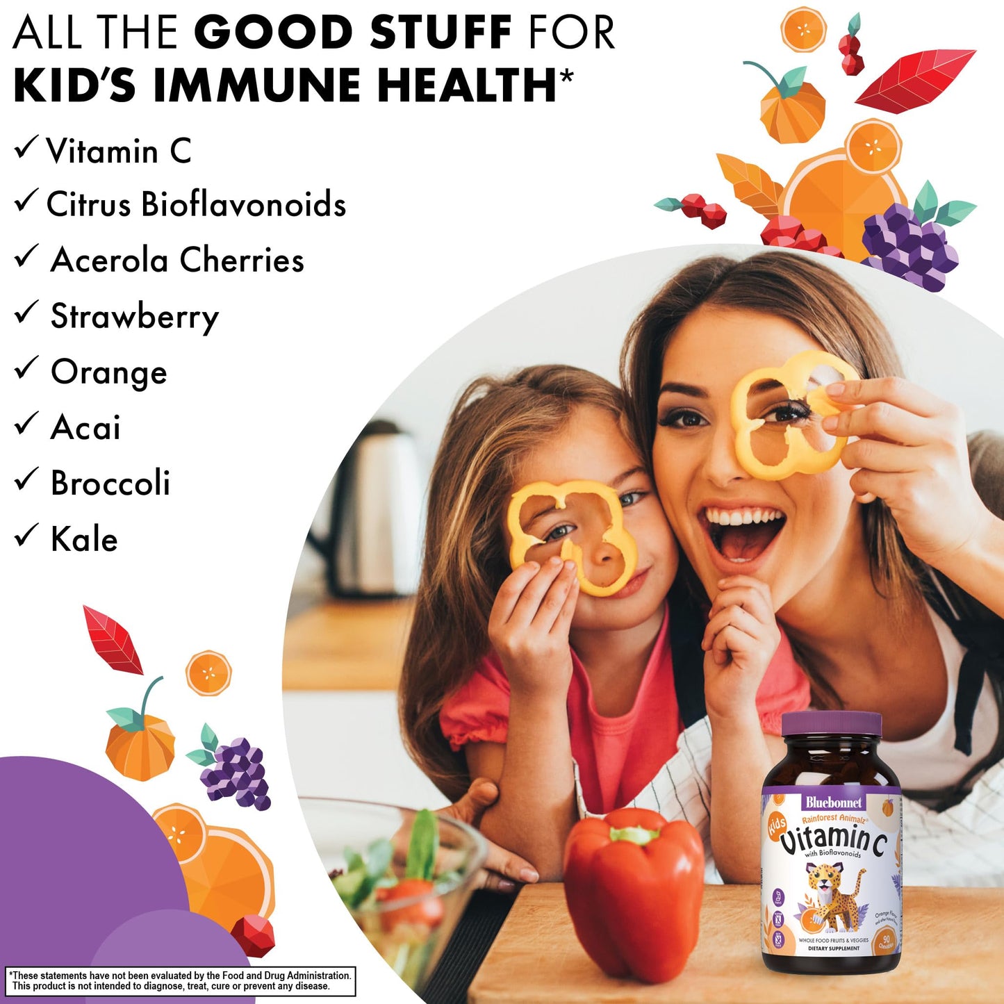 Bluebonnet Rainforest Animalz Vitamin C for Kids – 90 Chewables, 250 mg