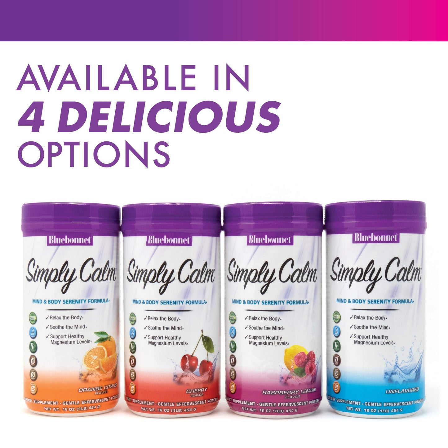 Bluebonnet Simply Calm Magnesium Powder – Calm, Sleep & Stress Support (Orange Citrus)