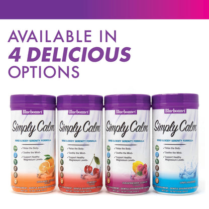 Bluebonnet Simply Calm Magnesium Powder – Calm, Sleep & Stress Support (Orange Citrus)