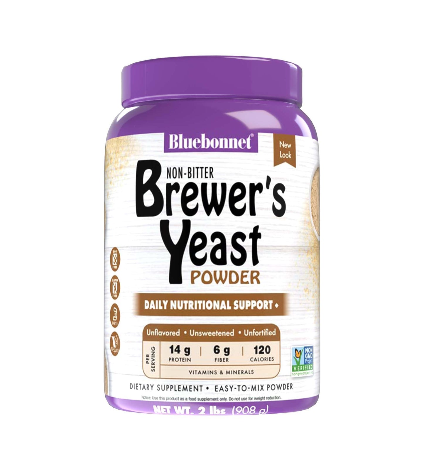 BlueBonnet Super Earth Brewer's Yeast Powder - Non-GMO, Gluten Free, Vegan, Kosher, 2 lb