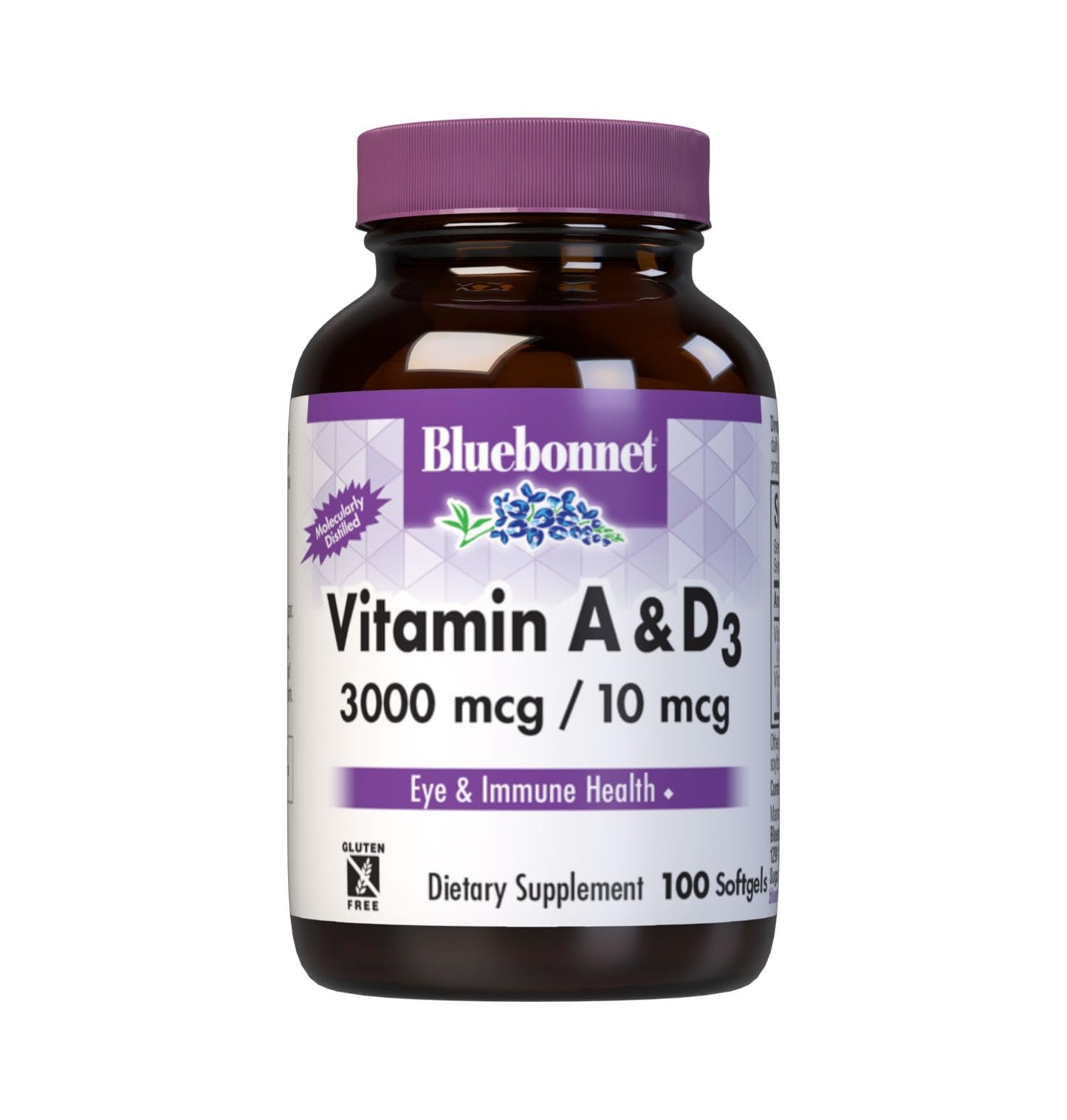 Bluebonnet Nutrition Vitamin A & D3 10,000 IU/400 IU Fish Oil | Eye Health & Immune Support
