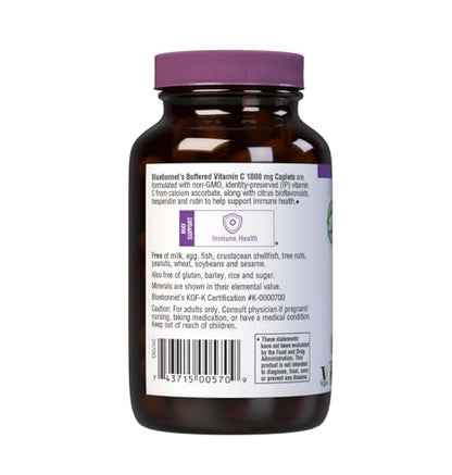 BlueBonnet Buffered Vitamin C 1000 mg Caplets – Immune Health, Non-GMO, Vegan