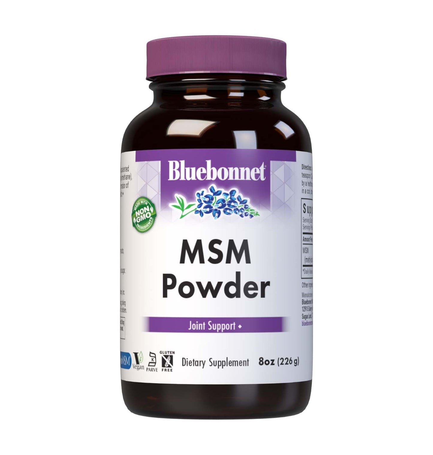 BlueBonnet MSM Powder, 8 oz – 2600 mg OptiMSM for Joint Support