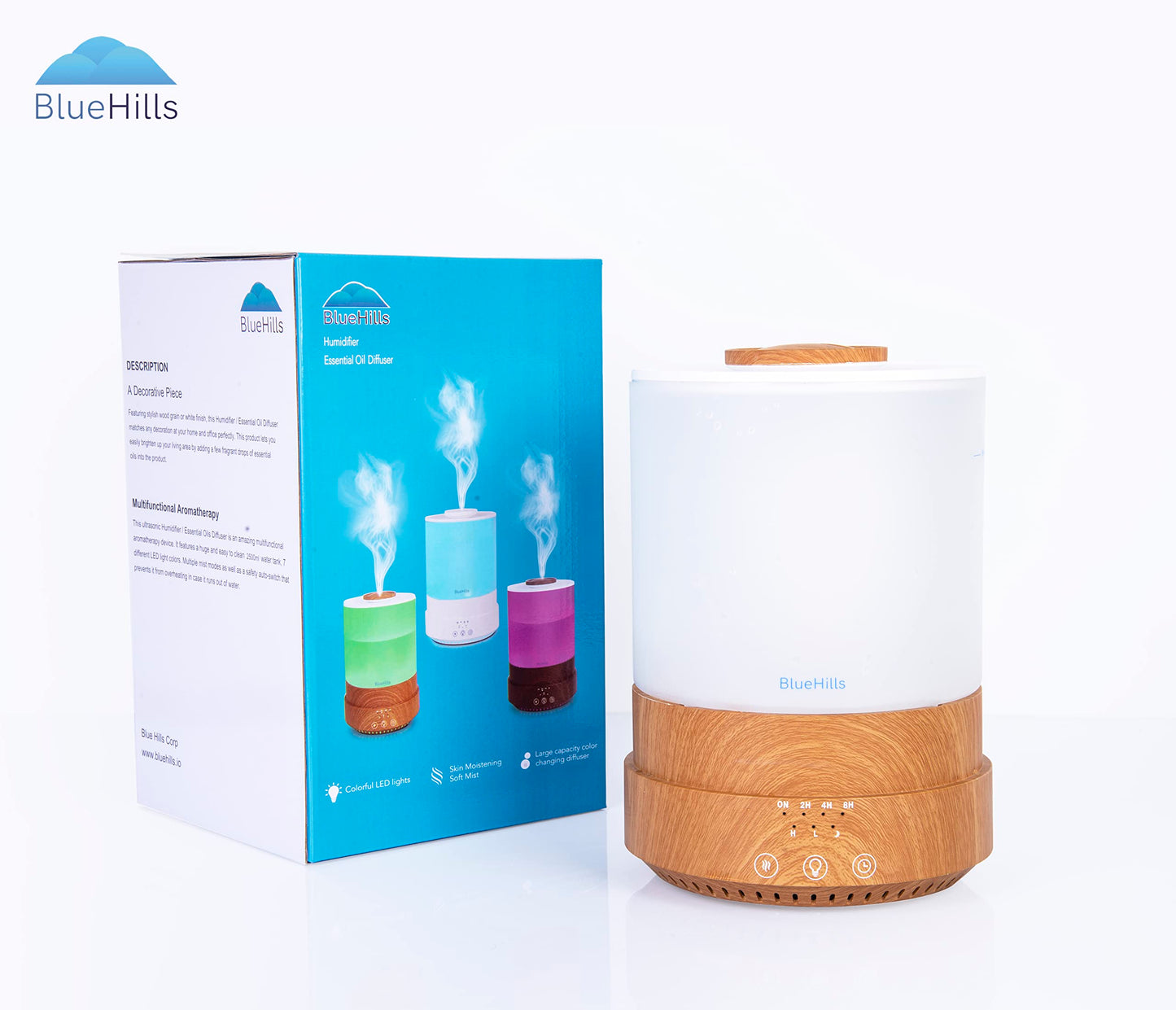 BlueHills Premium 2500ml XL Essential Oil Diffuser for Large Rooms – Humidifier & Aromatherapy