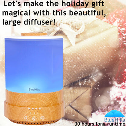 BlueHills Premium 2500ml XL Essential Oil Diffuser for Large Rooms – Humidifier & Aromatherapy