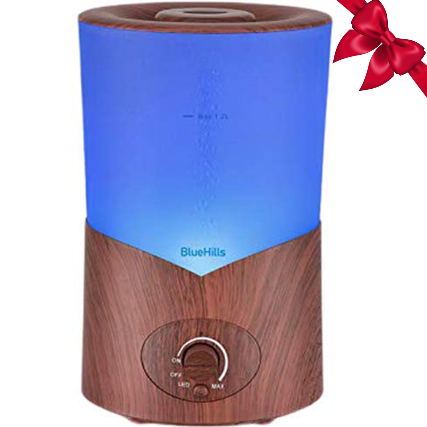 BlueHills Premium 1000ml Essential Oil Diffuser - Dark Wood Grain, Large 1L Humidifier for Big Rooms