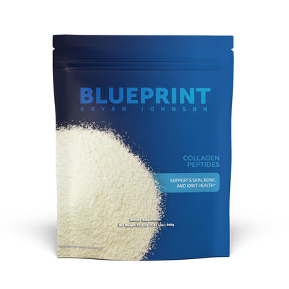 Blueprint Bryan Johnson Hydrolyzed Collagen Peptides Powder – Type I, II & III, Unflavored, 20g, 30 Servings