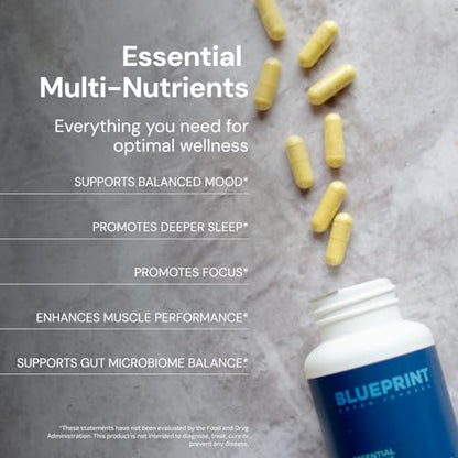 Blueprint Bryan Johnson Essential Capsules — Daily Multivitamin & Multimineral (Vegan, Non-GMO)