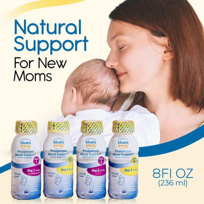 Blues Away Postpartum Mood Support Drink – 3-Day Shake Kit (4 Bottles)