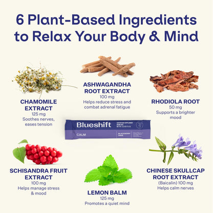 Blueshift Stress Relief Drink Mix - Blackberry Sage (Zero-Sugar, 10 ct) with Ashwagandha, L-Theanine & GABA