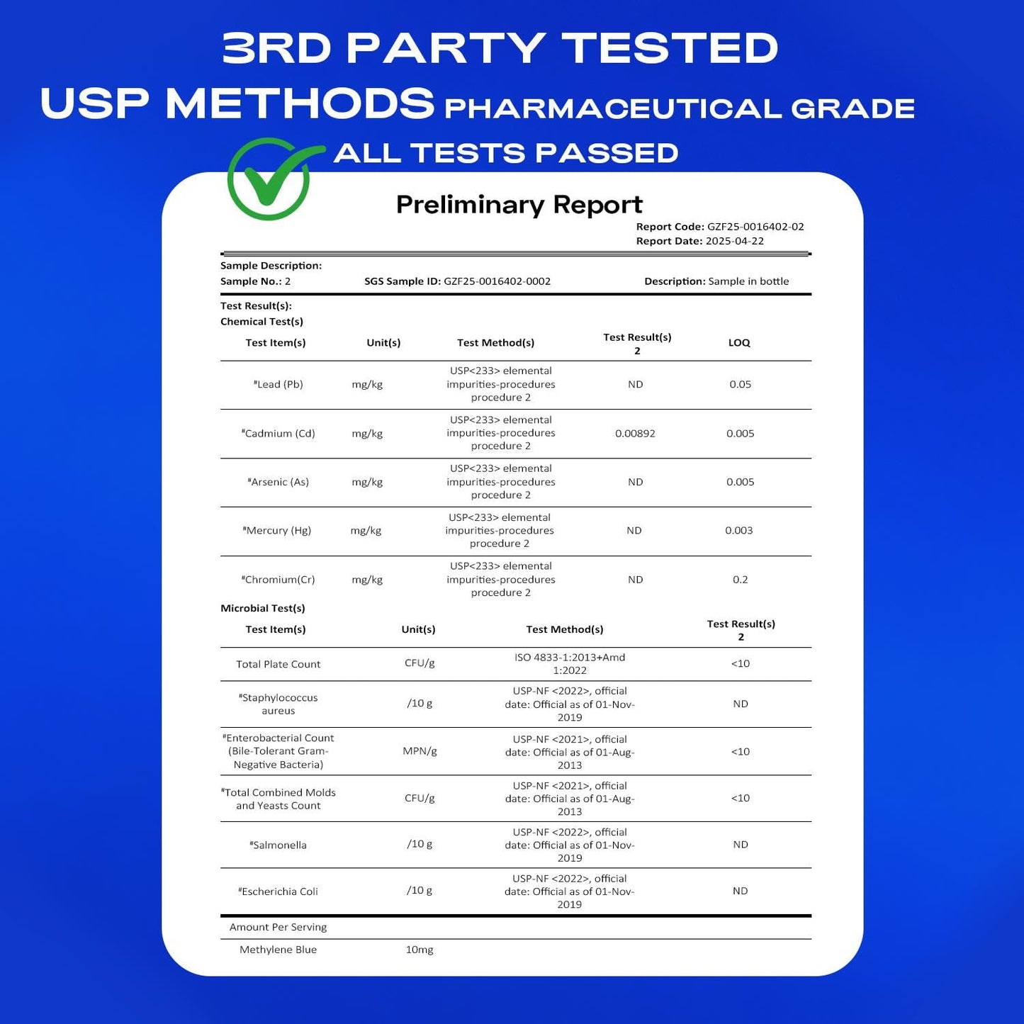 Bluesun Methylene Blue 1% Liquid Drops – USP Grade, USA Made, 2 fl oz