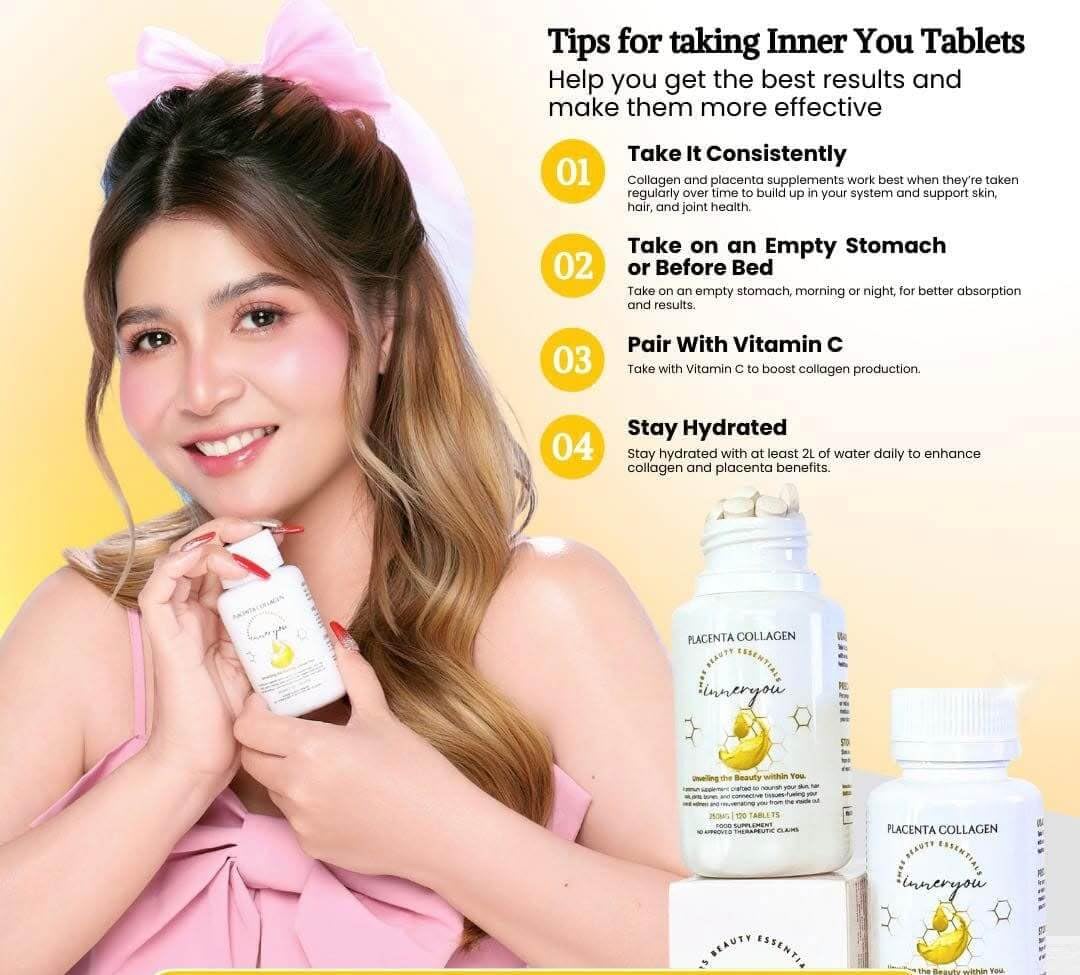 BMRS Beauty Essentials Inner You Placenta Collagen 250 mg – 120 Tablets